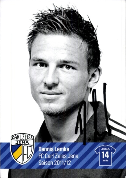 Autogrammkarte Fußballer Dennis Lemke, FC Carl Zeiss Jena, Autogramm