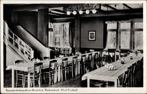 Postcard Kakenstorf in Lower Saxony, holiday home Heidehof, youth recreation center, dining room
