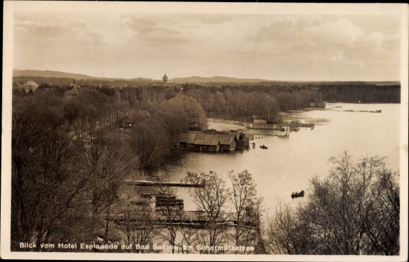 Postcard Bad Saarow Pieskow in der Mark, Scharmutzelsee seen from the Hotel Esplanade