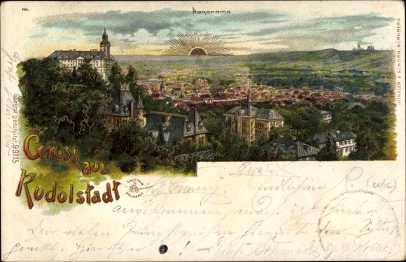 Sonnenschein Litho Rudolstadt in Thüringen, Panorama
