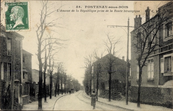 CPA Fontenay sous Bois Val de Marne, Avenue de la République prise de la Route Stratégique