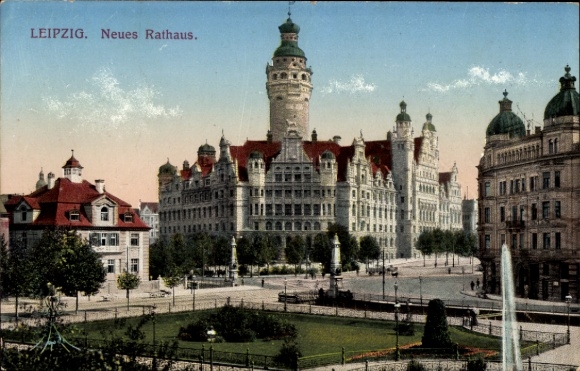 Ak Leipzig, Neues Rathaus, s Gebäude, deutsche und italienische Frührenaissance