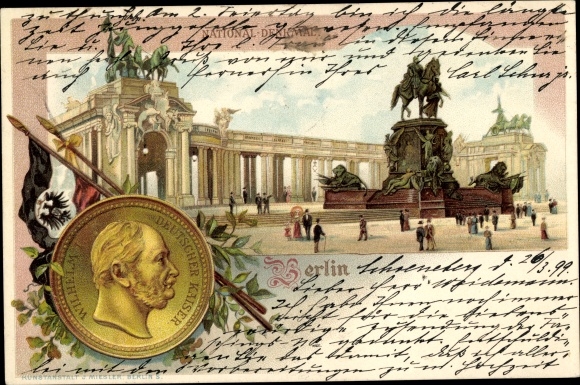 litho Berlijn, nationaal monument, Kaiser Wilhelm I.