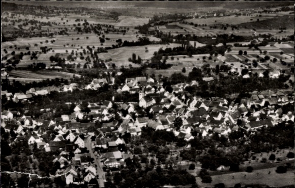 Ak Efringen Kirchen am Oberrhein, Fliegeraufnahme