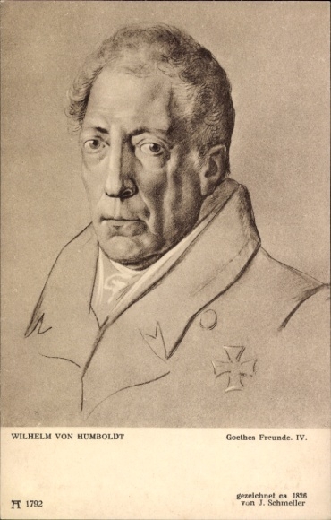 Artysta KP Schmeller, J., pisarz Wilhelm von Humboldt, portret, humanizm