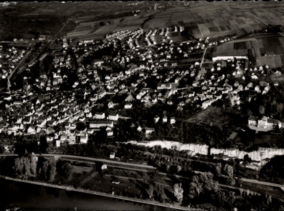 Ak Marbach am Neckar, luchtfoto