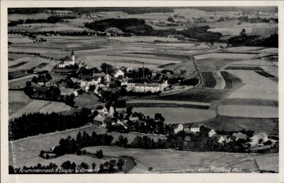Postcard Krummennaab in the Upper Palatinate, aerial photograph