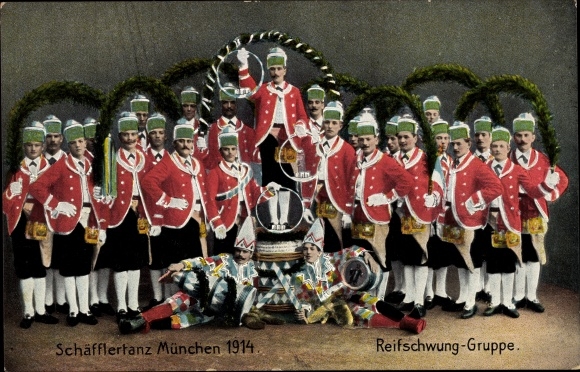 KP Monachium, Bawaria, Schäfflertanz 1914, trupa huśtawki