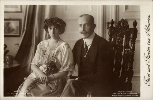 Postcard Prince and Princess of Albania, Portrait, Liersch 4625