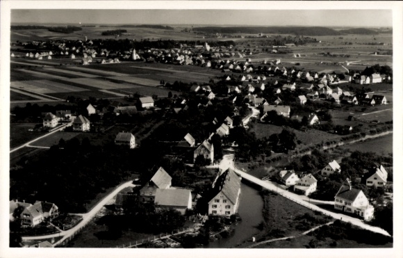 Postcard Ay Senden Bavaria, aerial photograph