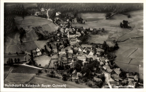 Postcard Hutschdorf Thurnau in Upper Franconia, aerial photograph