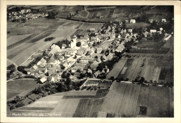 Ak Ulsenheim Markt Nordheim Mittelfranken, Fliegeraufnahme