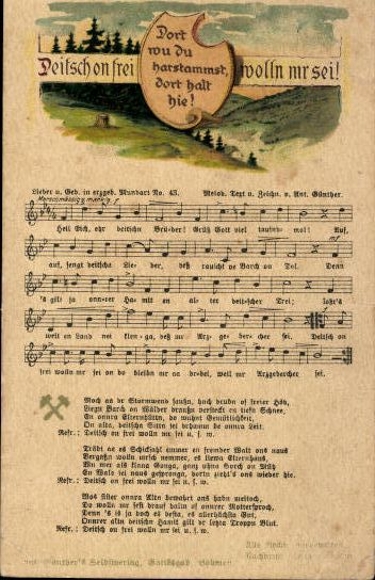 30 individual song cards, Anton Günther