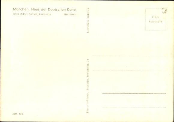 Artist Postcard Bühler, Hans Adolf, Homecoming, HDK No. 136