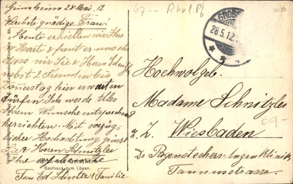 Postcard Geinsheim Trebur am Rhein Hessen, Gasthaus zum Löwen, Jägerheim
