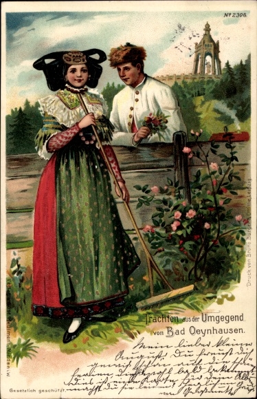 lito Minden w Westfalii, para w strojach