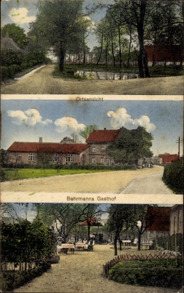 Ak Garstedt Norderstedt in Schleswig Holstein, Behrmanns Gasthof, Ortsansicht