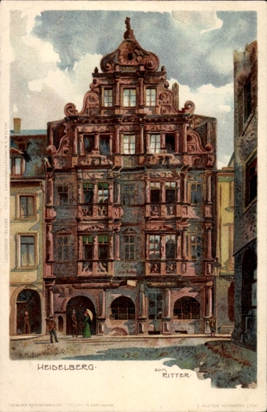 Artist Chromo-Litho Mutter, K., Heidelberg am Neckar, Hotel Zum Ritter