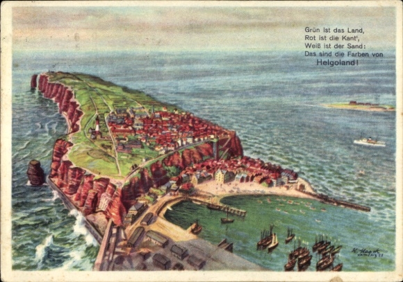 Artist PC North Sea island Helgoland, general view