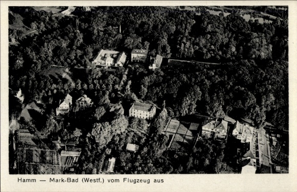 Aerial photograph of Hamm in Westphalia, Hamm, Mark-Bad, trees, buildings, 1942