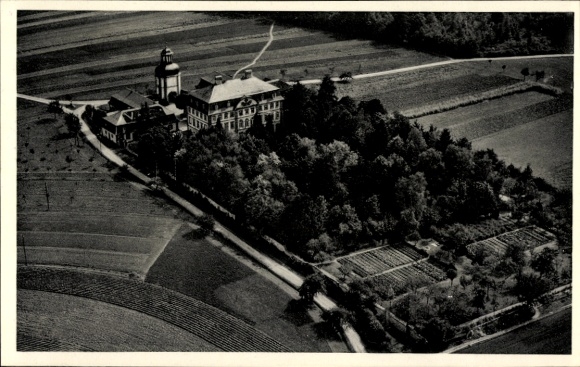 Postcard Eggolsheim in Upper Franconia, Jägersburg Castle, aerial photograph