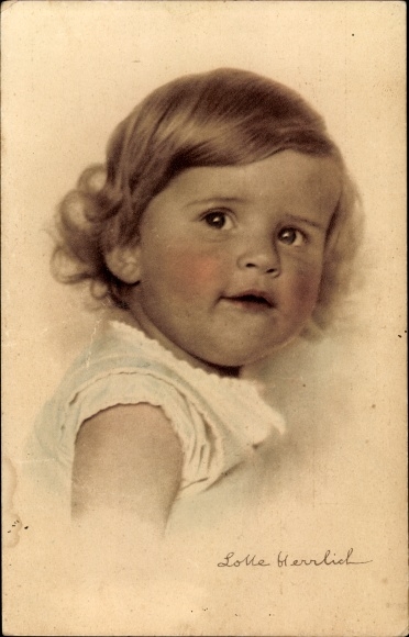 Kunstenaarskaart Herrlich, Lotte, kinderhoofdjes 202 1, kinderportret