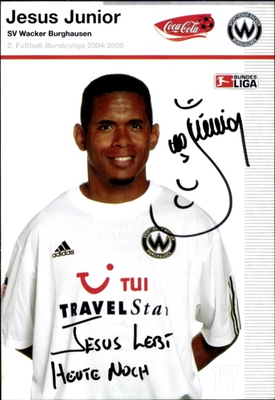 Autogrammkarte Fußballer Jesus Junior, SV Wacker Burghausen, Autogramm