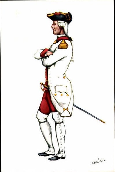17 alte Ak mit Beiheft Uniformen des spanischen Militärs