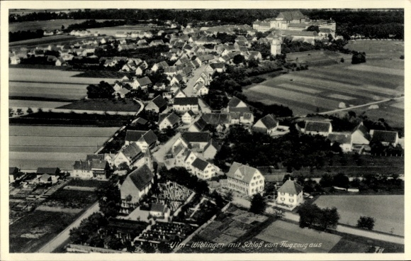 Postcard Wiblingen Ulm on the Danube, panorama, castle, aerial photograph