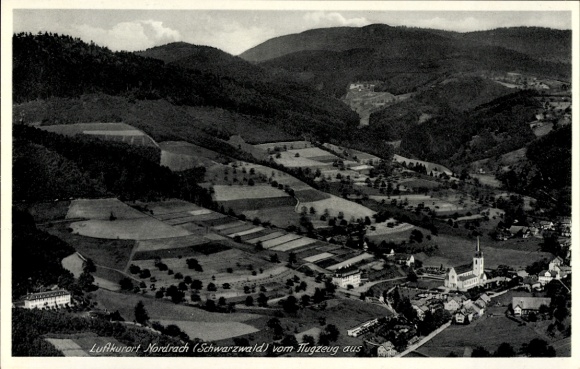 Ak Nordrach im Schwarzwald Baden, Luftaufnahme