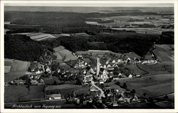 Ak Kirchhaslach in Schwaben, Fliegeraufnahme