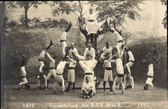 Ak Wien 6. Mariahilf Österreich, Turnabteilung des KGV, 50. Jubiläum 1872 - 1922, Turner