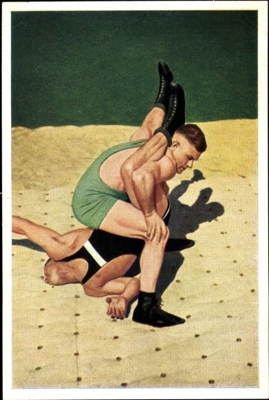 Collection picture Olympia 1936, Ehrl and Földeak, wrestling, mills Franck coffee additive