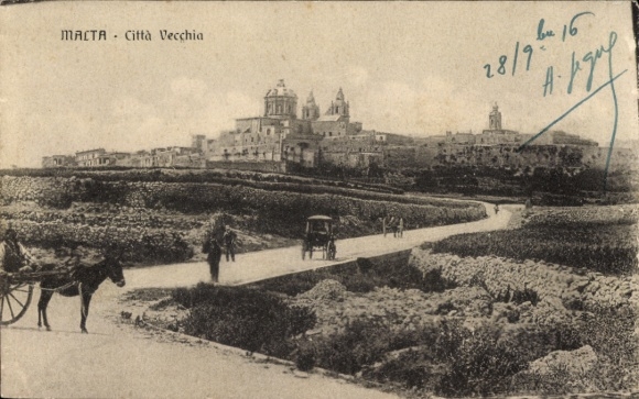 Postcard Mdina Malta, Old Town