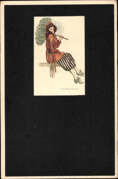 Artist PC Nanni, Young woman with a parasol