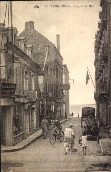 Ak Langrune Calvados, Rue de la Mer