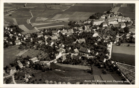 Postcard Reute Bad Waldsee in Upper Swabia, aerial photograph