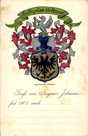 Studentika Ak Torgau an der Elbe, Torgauer Johannis, Wappen