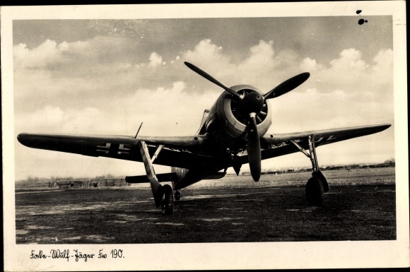 Postcard Deutsche Luftwaffe, fighter plane, Focke Wulf Jäger Fw 190