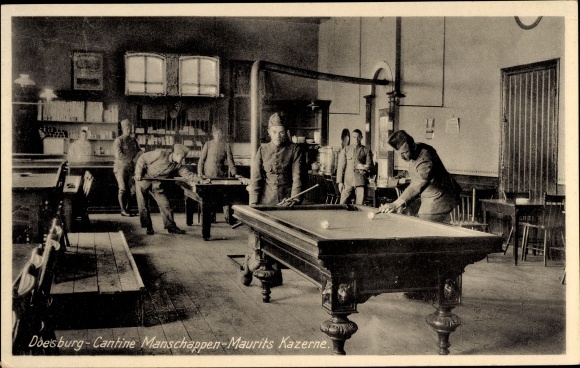 PC Doesburg Gelderland Netherlands, Cantine Menschappen, Maurits Kazerne, billiards, barracks