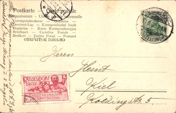 Postcard Düsseldorf am Rhein, Industrial and Trade Exhibition 1902, Chamber of Crafts