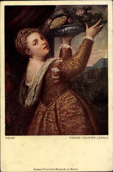 Artist Postcard Titian, Titian's daughter Lavinia