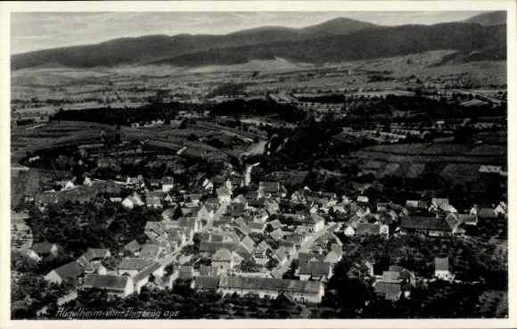 Postcard Hügelheim Müllheim in Baden Markgräflerland, aerial photograph