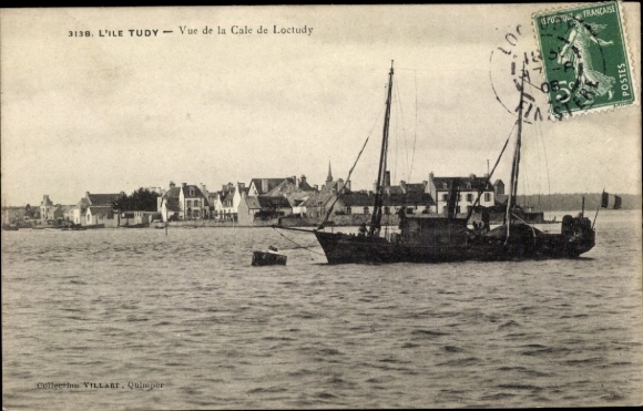 Postcard Loctudy Finistère, view of the fortress