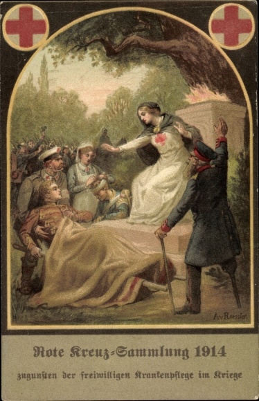 Künstler Ak Roessler, A. v., Rote Kreuz Sammlung, freiwillige Krankenpflege, Krankenschwester