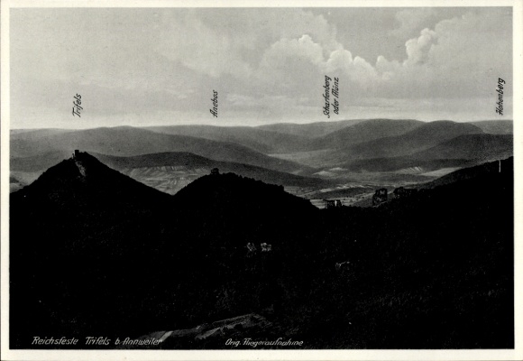 Postcard Annweiler am Trifels Pfalz, aerial photograph