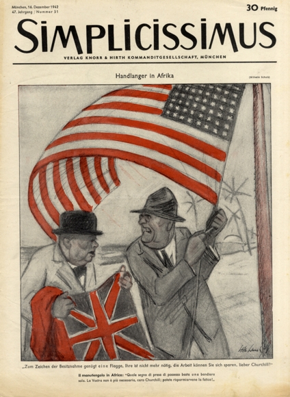 Simplicissimus Issue 51 December 1942 Caricature henchmen in Africa W. Schulz Verlag Hirth