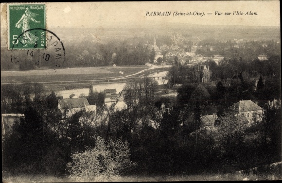 Ak Parmain Val-d’Oise, Vue sur l'Isle Adam