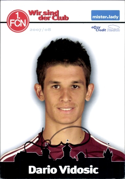 Autogrammkarte Fußballer Dario Vidosic, 1. FC Nürnberg, Autogramm