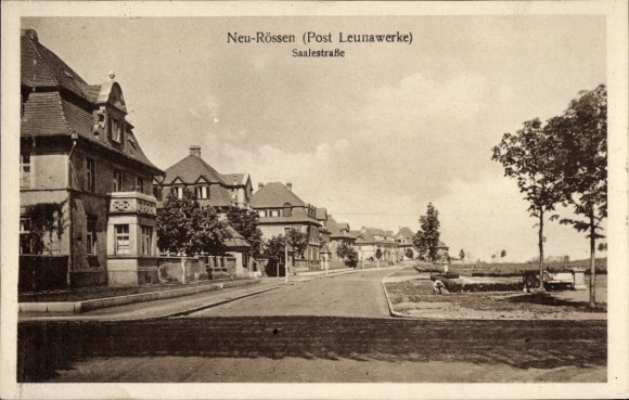 Ak Neu Rössen Leuna an der Saale, Saalestraße